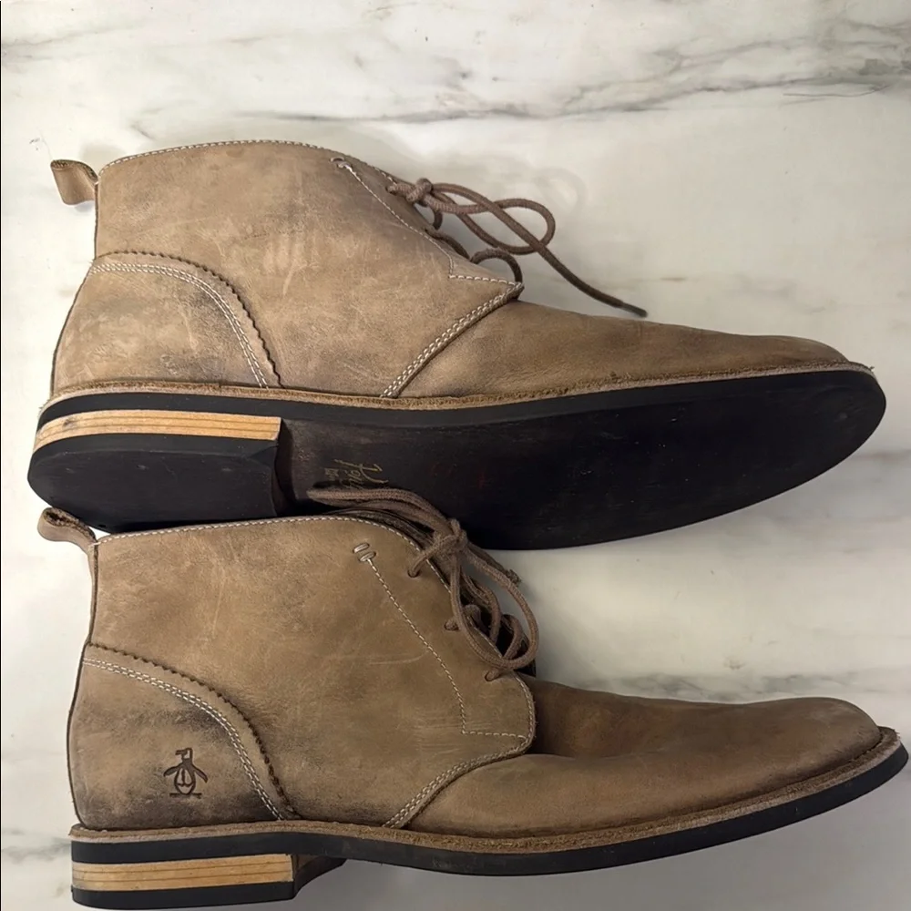 Men’s Penguin Leather Brown Chukka Boots - Picture 7 of 11